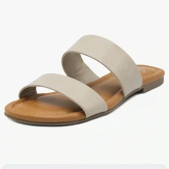 Mari A Women's Marlee Flat Two Strap Sandal 2 Band Slide Suze 9.5 - Picture 1 of 9